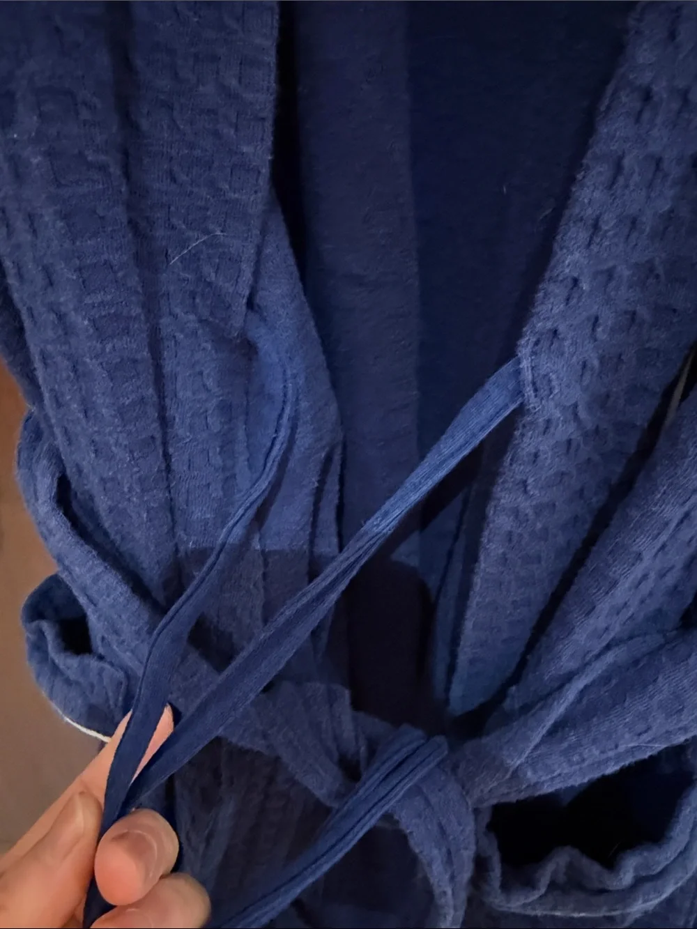 Liz Claiborne Light Navy Blue Waffle Knit Robe with pockets women’s size M